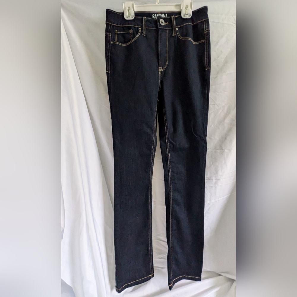 Santana Dark Indigo Blue Jeans Stretch Women's Sz 6 Boho Festival Casual Pants